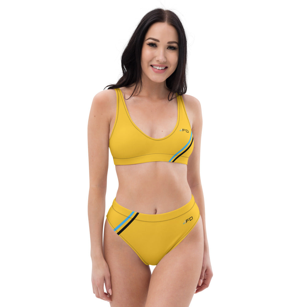 Forever Drift Recycled High-Waisted Bikini Set - Yellow