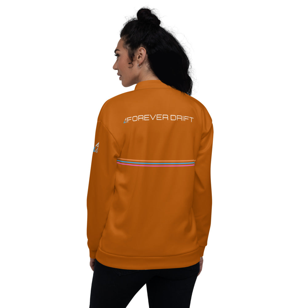 Forever Drift Unisex Bomber Jacket Retro Neon - Fusion Orange