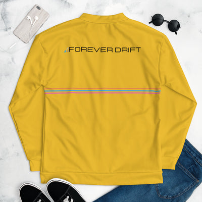 Forever Drift Unisex Bomber Jacket Retro Neon - Yellow