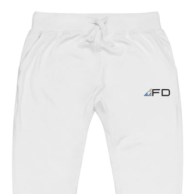 Forever Drift Embroidered Unisex Fleece Sweatpants - White